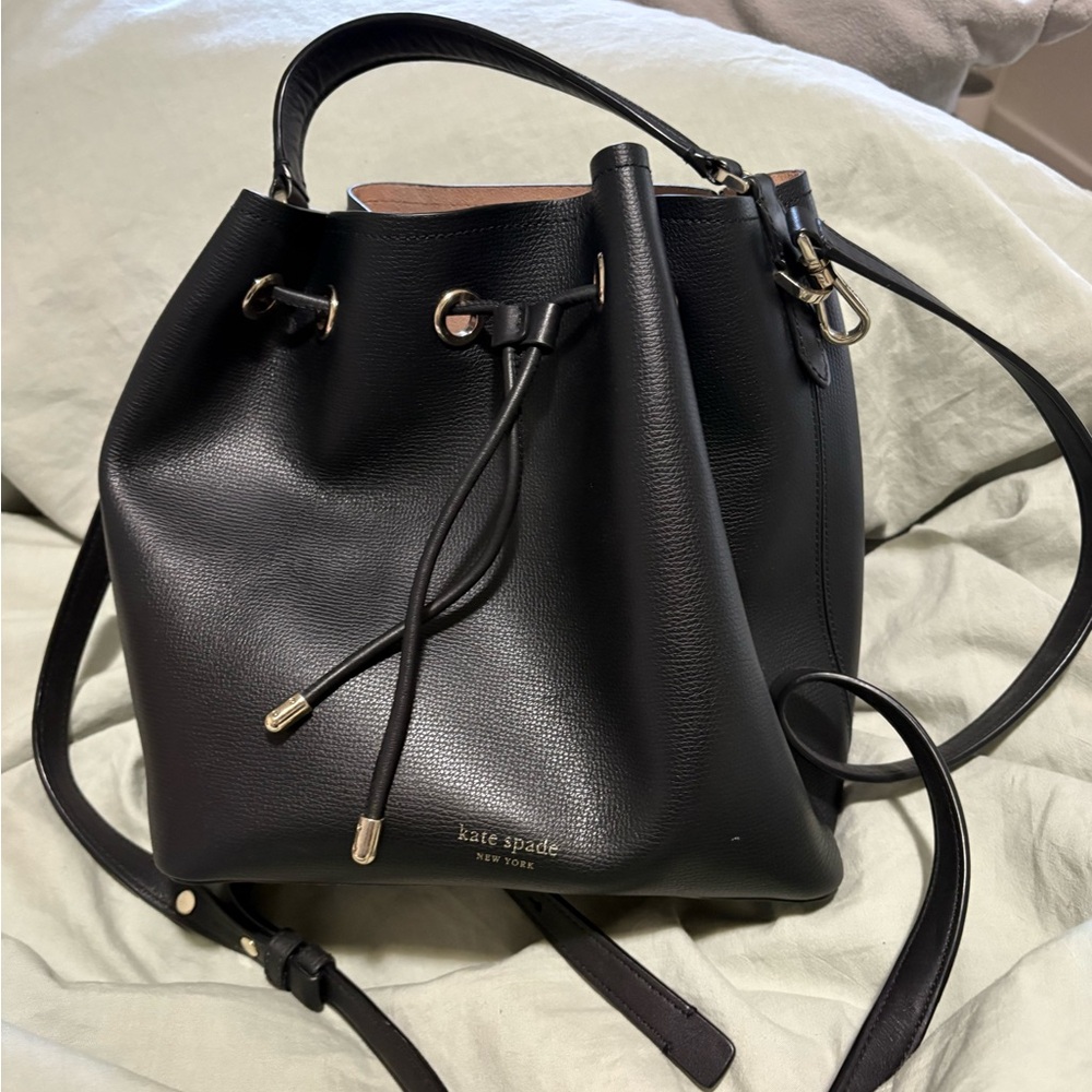 Kate Spade Black Drawstring Shoulder Bag